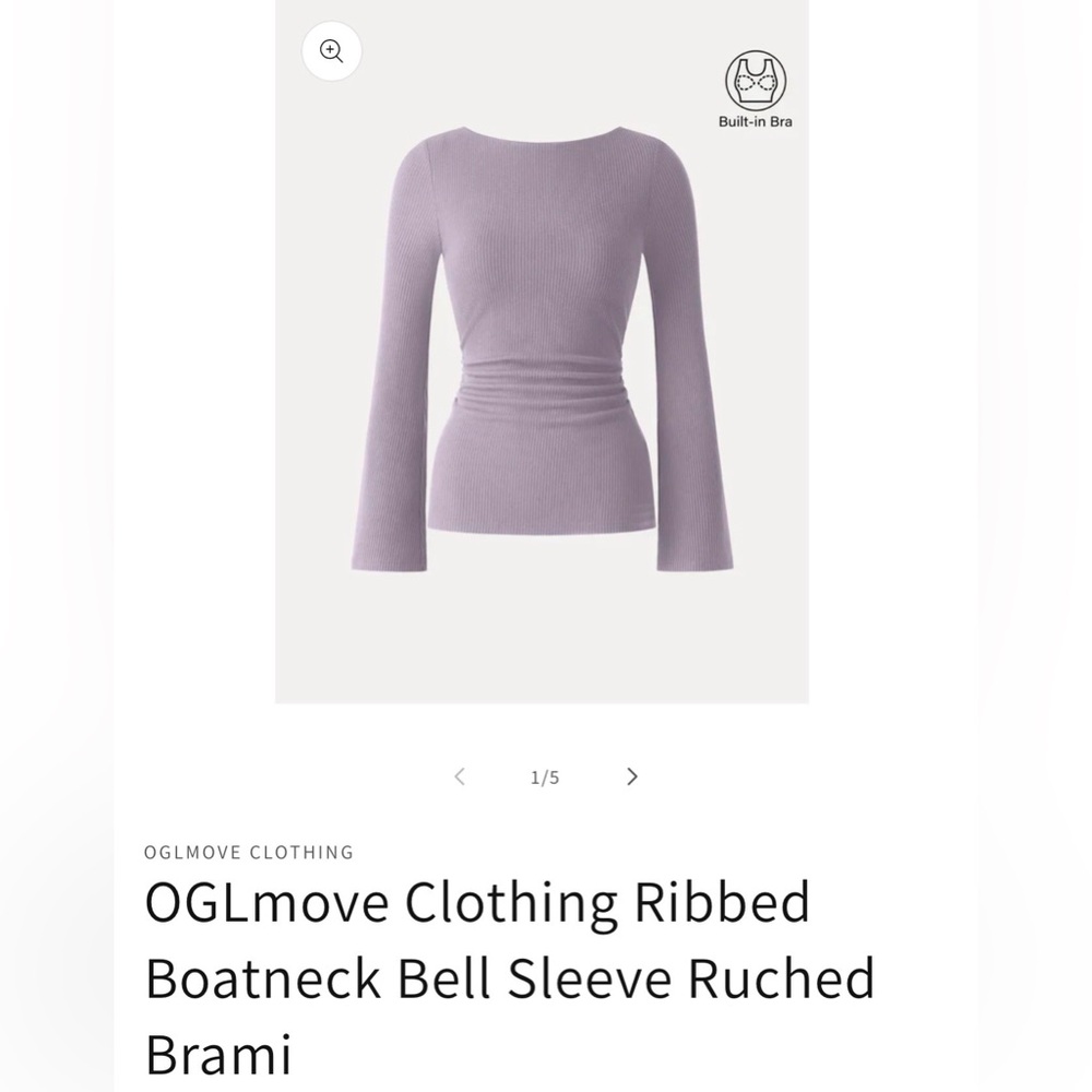 OGL Paris Rib Luxe Knit Brami in Heather Lilac